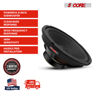 5 Core 8 Inch Car Woofer Audio 500W 4Ohm Deep Bass Subwoofer CCAW Voice Coil Component Loud Speaker image 2