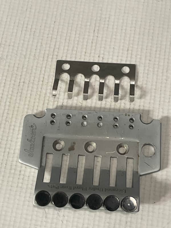 2000's Japan Jackson Licensed JT-580LP Floyd Rose Tremolo Bridge Brushed Chrome Base Plate image 1