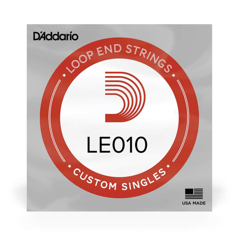 D'Addario LE010 Plain Steel Loop End Single String, .010 image 1