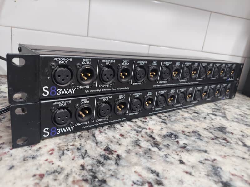 2 ART S8-3Way Rackmount 8 Channel Microphone Splitter 2009 - Present - Black image 1
