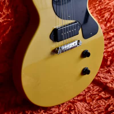 80’s Burny Japan Rock ’n Roll Version RTV-55 Les Paul Junior Double Cut in TV Yellow RARE Fernandes MIJ Japanese Vintage Lawsuit Fujigen JR DC Gibson image 6