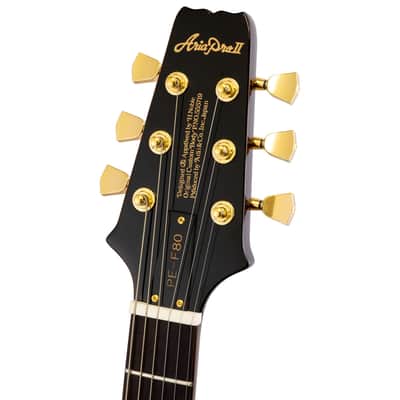 Aria PE-F80 BKTP PE Series Pro II Carved Top Okoume Body Mahogany, Set-Neck 6-String Electric Guitar image 7