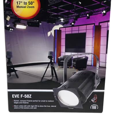 (2) Chauvet DJ EVE F-50Z LED Fresnel DMX White D-Fi Spot Lights, w/ Manual Zoom image 7
