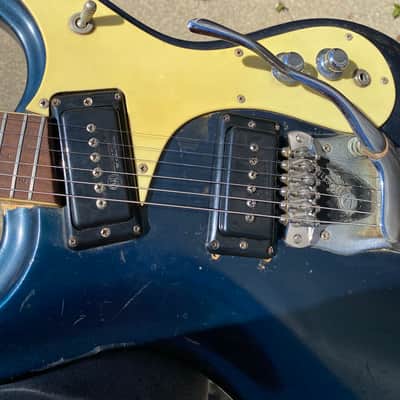 Vintage 1965 Mosrite Ventures Model Vibramute Ink Blue image 20