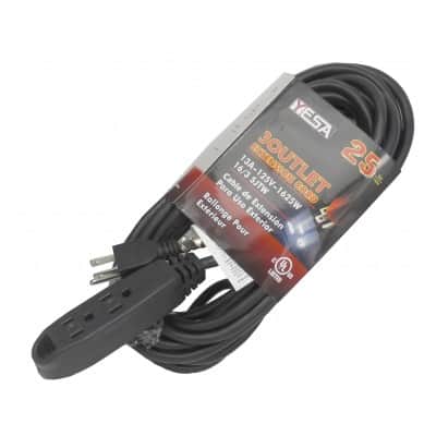 Yesa 3 Outlet Outdoor Extension Cords - 25 feet image 2