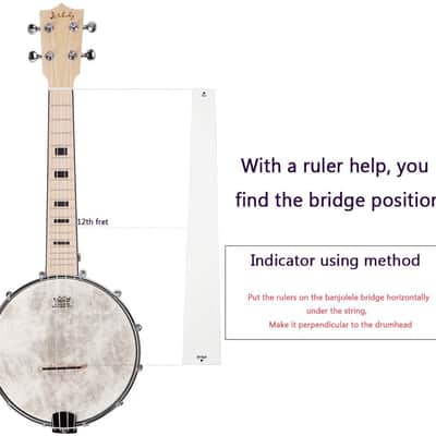 4 String Banjo Ukulele Concert 23 inch Remo Drumhead Maple Body + Truss Rod Gig Bag and Accessories image 6