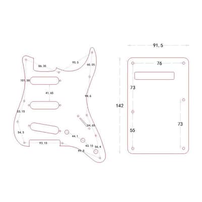 OEM Red Flame Guitar Pick Guard Back Plate 2023 - PVC celluloid and metal image 2
