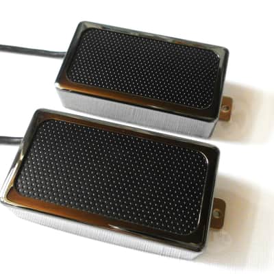 Humbucker Pickups SET BLACK CHROME / BLACK FOIL PAF Q Pickups Custom Shop Fits Gibson Epi Greco Ibanez image 4