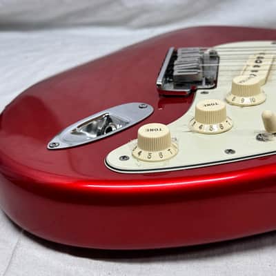 Fender American Deluxe Stratocaster Guitar with Case 2002 - Chrome Red / Maple neck image 16