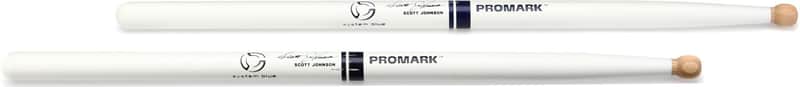 Promark Scott Johnson DC17 Marching Drumsticks - White (5-pack) Bundle image 1