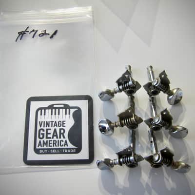 Teisco Del Rey Tuning Machines Three on a Side Authentic Vintage Part Circa 1954-1964 Chrome image 1