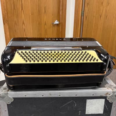Sonola 120 Bass Piano Accordion SS5 LMH w/case Italy 1950s Black (used) image 12