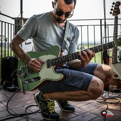 Fender Telecaster Custom Shop Double Tv Jones Sea Foam Green Sparkle - Mastery Bridge update image 2