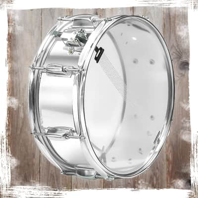 GRIFFIN 14" x 5.5" Steel Snare Drum (MetalPRO Edition) – Chrome Shell with 8 Lugs, Throw Off Strainer, White Head & Drum Key – Percussion Instrument Kit image 8