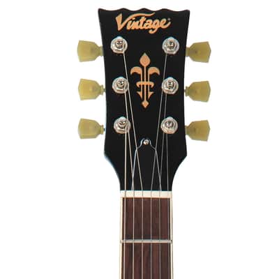 Vintage VSA500B ReIssued Semi Acoustic Guitar w/Bigsby - Cherry Red (VSA500BCR) image 4