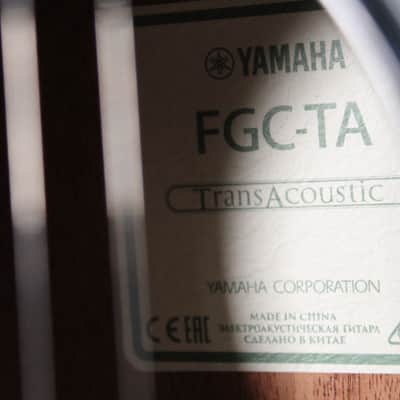 Yamaha FGC-TA TransAcoustic Dreadnought Cutaway Acoustic-Electric Guitar Black image 20