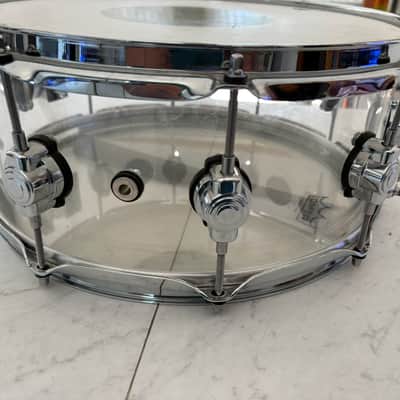 DW Design Series Acrylic 6x14" Snare Drum 2015 - Present - Clear Acrylic image 5