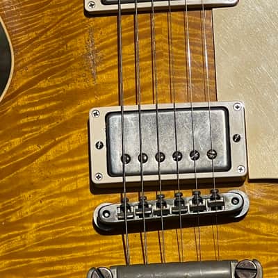 2025 Gibson Custom Shop 1959 Les Paul Standard Reissue R9 – Lemon Burst Murphy Lab Ultra Heavy Aged – Incredible Flame Top image 4