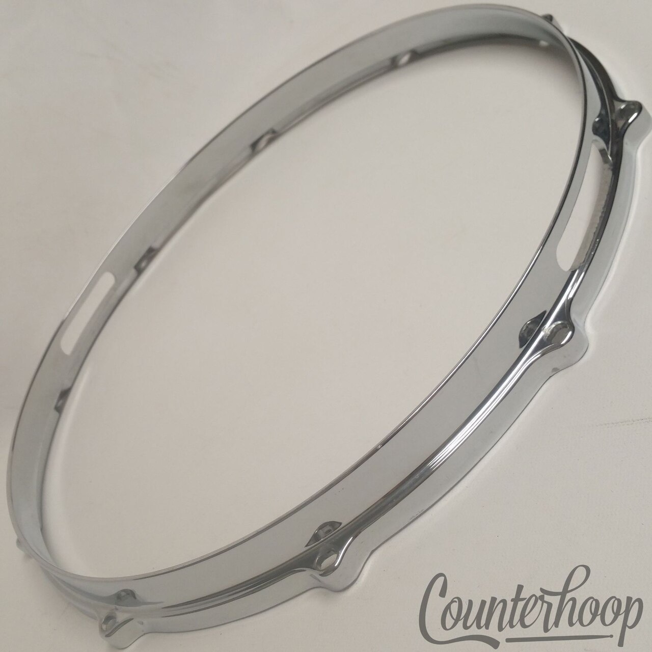 14" Die-Cast Snare Drum Rim 10-Lug Resonant Hoop Gretsch Style Chrome Bottom* — main photograph