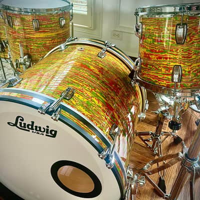Ludwig Classic Maple 4-Piece Mod Shell Pack With 22" Bass Drum in Citrus Mod Finish image 11