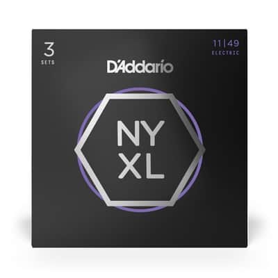 D'Addario NYXL - Nickel Wound NY Steel Core Electric Guitar Strings - Medium (11-49) - 3 Pack image 2