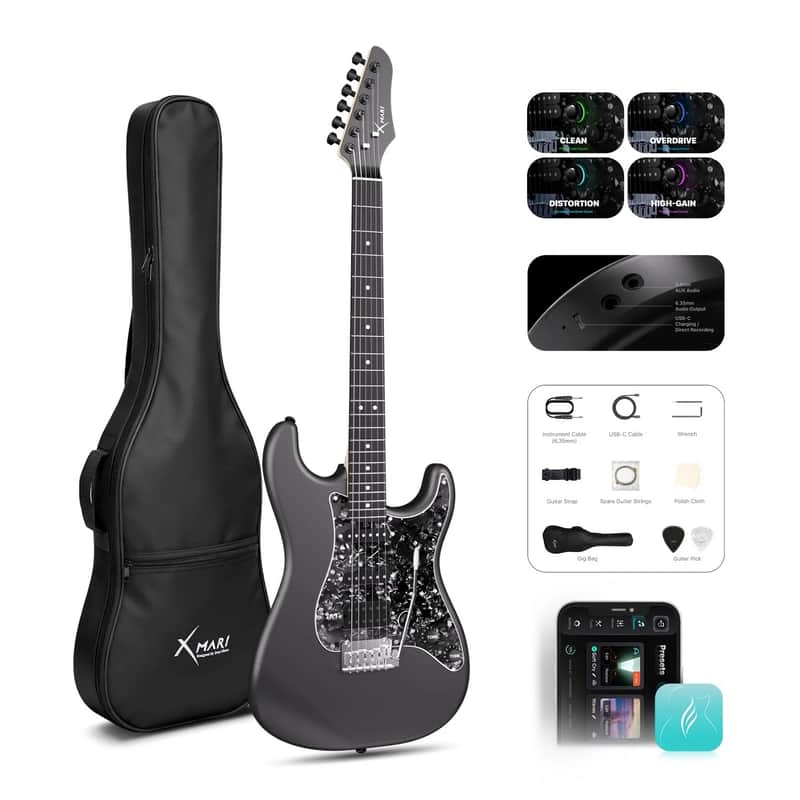 Enya 39" Smart Electric Guitar with Built-in DSP Effects, 4 Presets, USB-C image 1