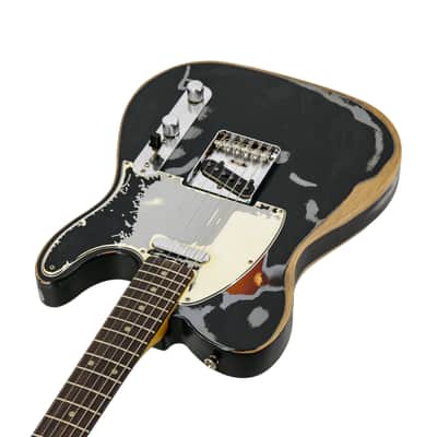 Fender Joe Strummer Road Worn Telecaster Electric Guitar, RW FB, Black, MX2228XXXX image 2
