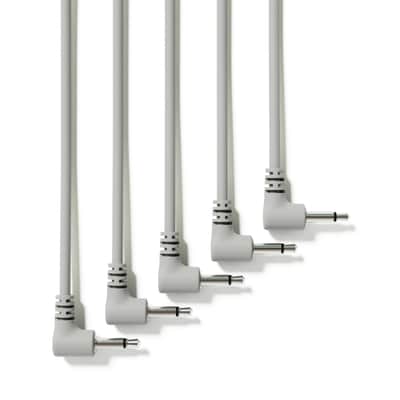 ExcelValley [Grey | 10 cm - 3.94"] 5-Pack - Right Angle Mono Modular Patch Cables image 1