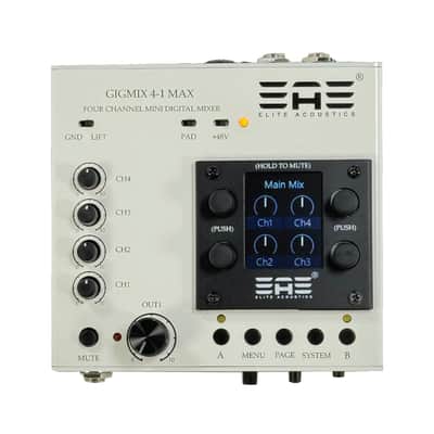 Elite Acoustics EAE GigMix 4-1 MAX (Open Box) mini Digital Mixer with 4 Input channels/Reverb/Delay image 4