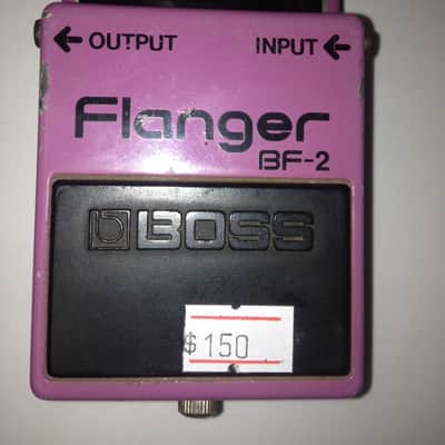 BOSS vintage BF-2 Flanger 1980, black label, MIJ, Silver Screw, Rubber Stamped image 3