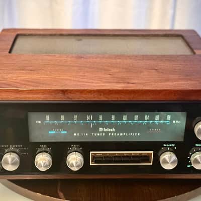πΆβ¨ McIntosh MX114 FM Stereo Tuner Preamplifier w/ Original Walnut Cabinet β Serviced, Excellent Glass, Tested Working image 2