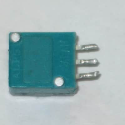 used (is fine / works fine) BOSS / ALPS potentiometer, 50 3A 03 5V, D Shaft, JAPAN, 1990s - 2010s - POT: blue, silver / NUT: gray (NO pedal, NO knob, NO other items) teal, square image 7