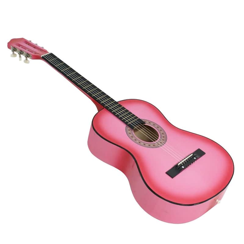 38 Inches Acoustic Guitar Pink Beginner Starter Student Guitar Dreadnought image 1
