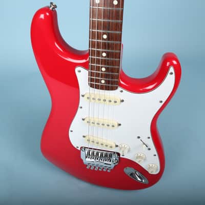 1987 MIJ Squier Ferrari Red Contemporary Stratocaster System 1 Electric Guitar image 12