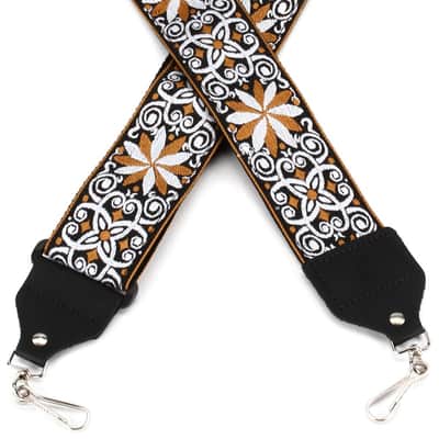 Levy's M10HT 2-inch Jacquard Weave Banjo Strap - Yellow and White Floral image 1