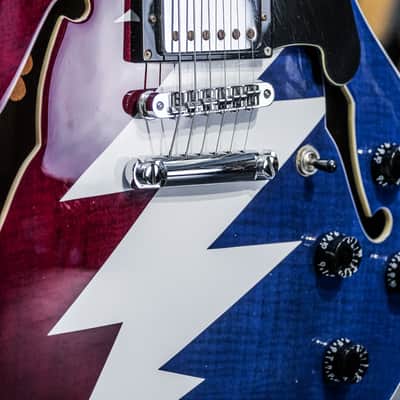 2017 D´Angelico Premier Grateful Dead DC red/white/blue lightning bolt image 10