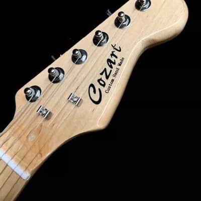 NEW 6 STRING SOLID ST ELECTRIC GUITAR WITH BLUE FLAMED MAPLE TOP- image 5