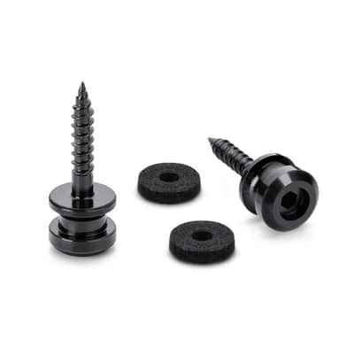 Genuine Schaller Germany S-Lock Straplock Replacement Buttons Pair, BLACK CHROME