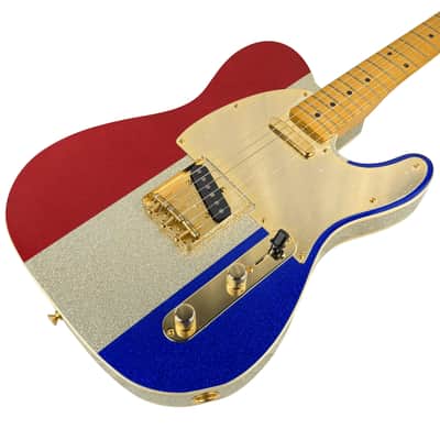 Fender Buck Owens Telecaster, Maple Fingerboard, Red, Silver and Blue Sparkle W/HSC (Used) image 8