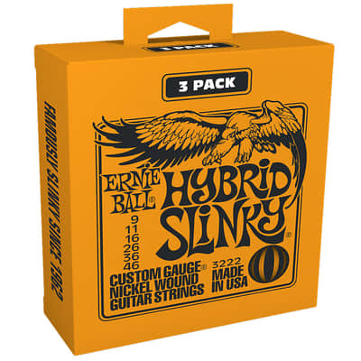 Ernie Ball Hybrid Slinky 3222 .009-046 3er Pack image 1