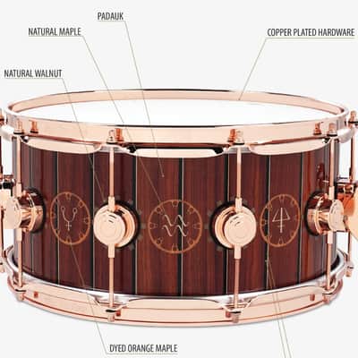 ~RARE!~ DW Collector's Neil Peart Time Machine 6.5x14" ICON Snare Drum w/ Deluxe Case #239 image 8