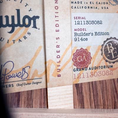 2023 Taylor Builders Edition 914ce Kona Edgeburst, Sinker Redwood + Honduran Rosewood w/ Case image 6