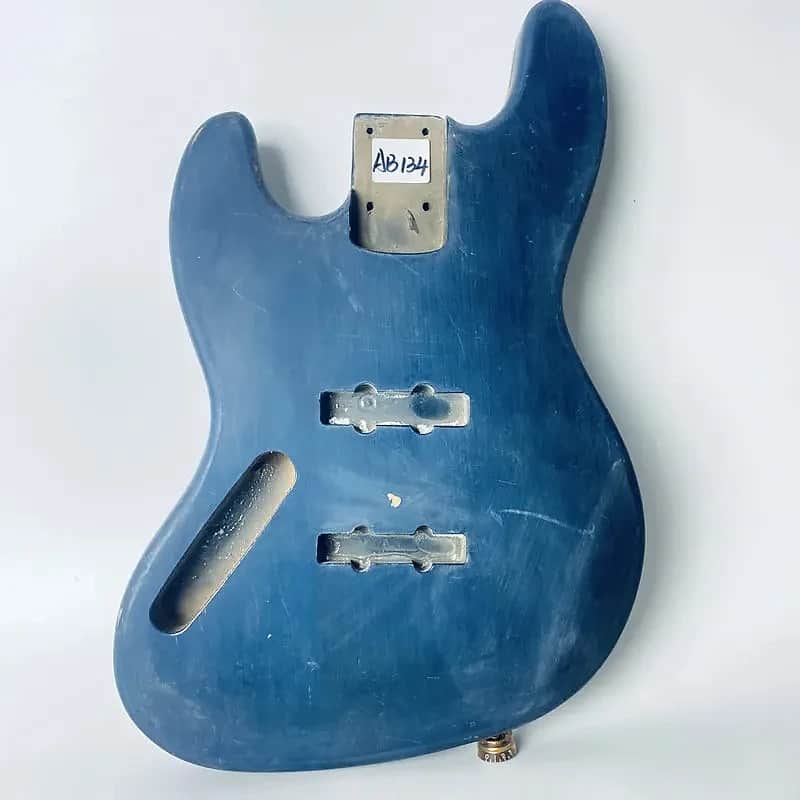 Left Handed Basswood 4 String Jazz Bass Style Body in Blue image 1