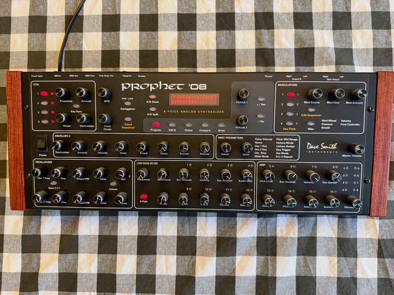 Dave Smith Instruments Prophet 08 PE Desktop 8-Voice Desktop Synthesizer 2012 - 2016 - Black with Wood Sides image 1