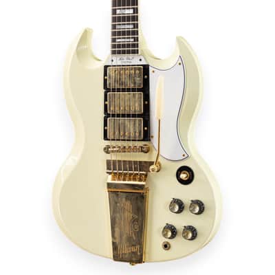 Gibson Custom 1963 Les Paul SG Custom Reissue 3-Pickup w/ Maestro Vibrola VOS Classic White image 3