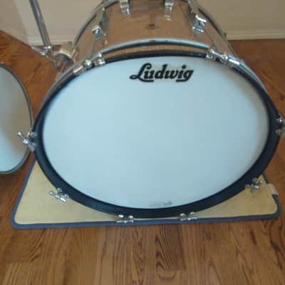 Ludwig Vintage 1966 Club Date pink champagne sparkle outfit w/ matching snare drum! image 19