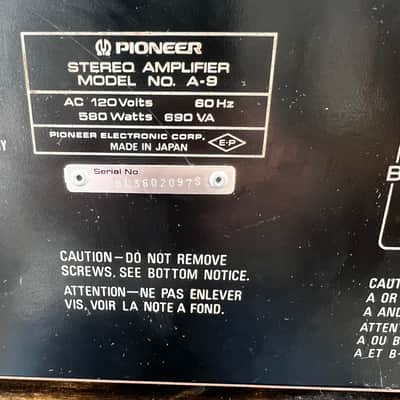 Pioneer A-9 Stereo Amplifier 1980 image 10