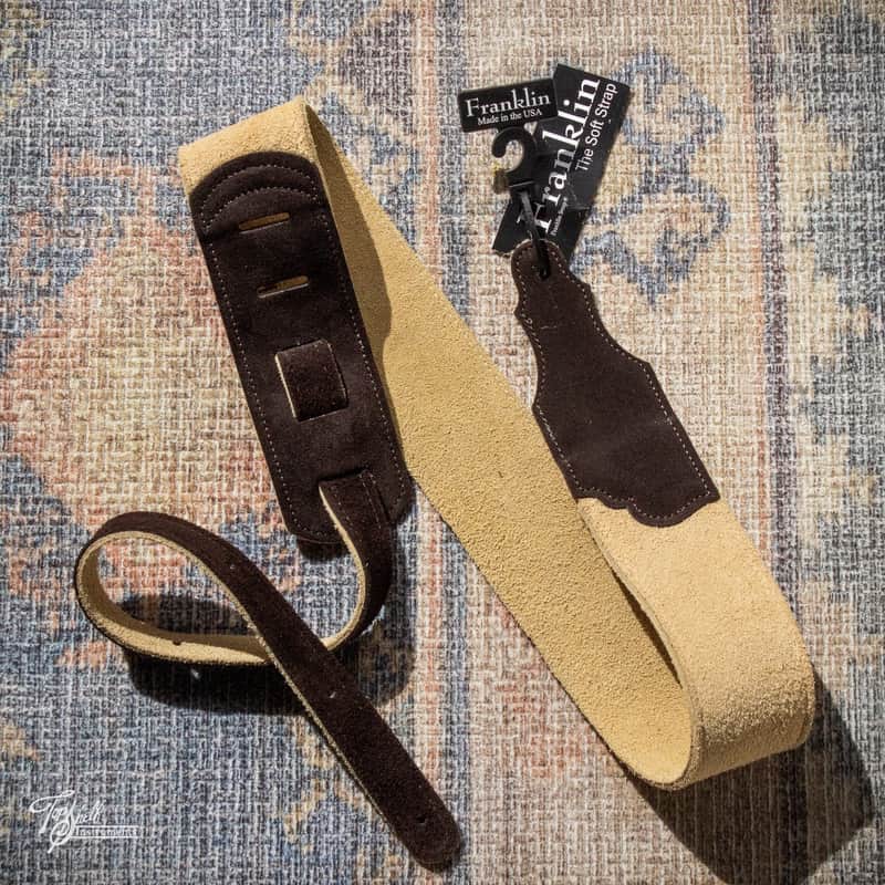 Franklin 2.5" Original Suede Guitar Strap - Honey / Chocolate image 1
