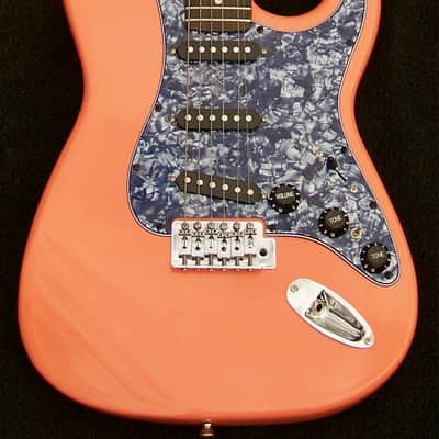 Mahogany Tahitian Coral Strat+7 Sound Switch+ Maple Neck w/Dual Action Truss Rod+Bridge Tone Control+TrebleBleed+Matched Custom Pickups+Leveled and Crowned Frets with Low Action Setup! image 1