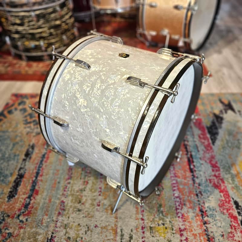 Leedy 20x14" 3-ply Bass Drum - White Marine Pearl - Nickel Hardware 1950 image 1